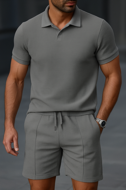 Premium Lässig Set – Poloshirt & Shorts im 2er-Pack